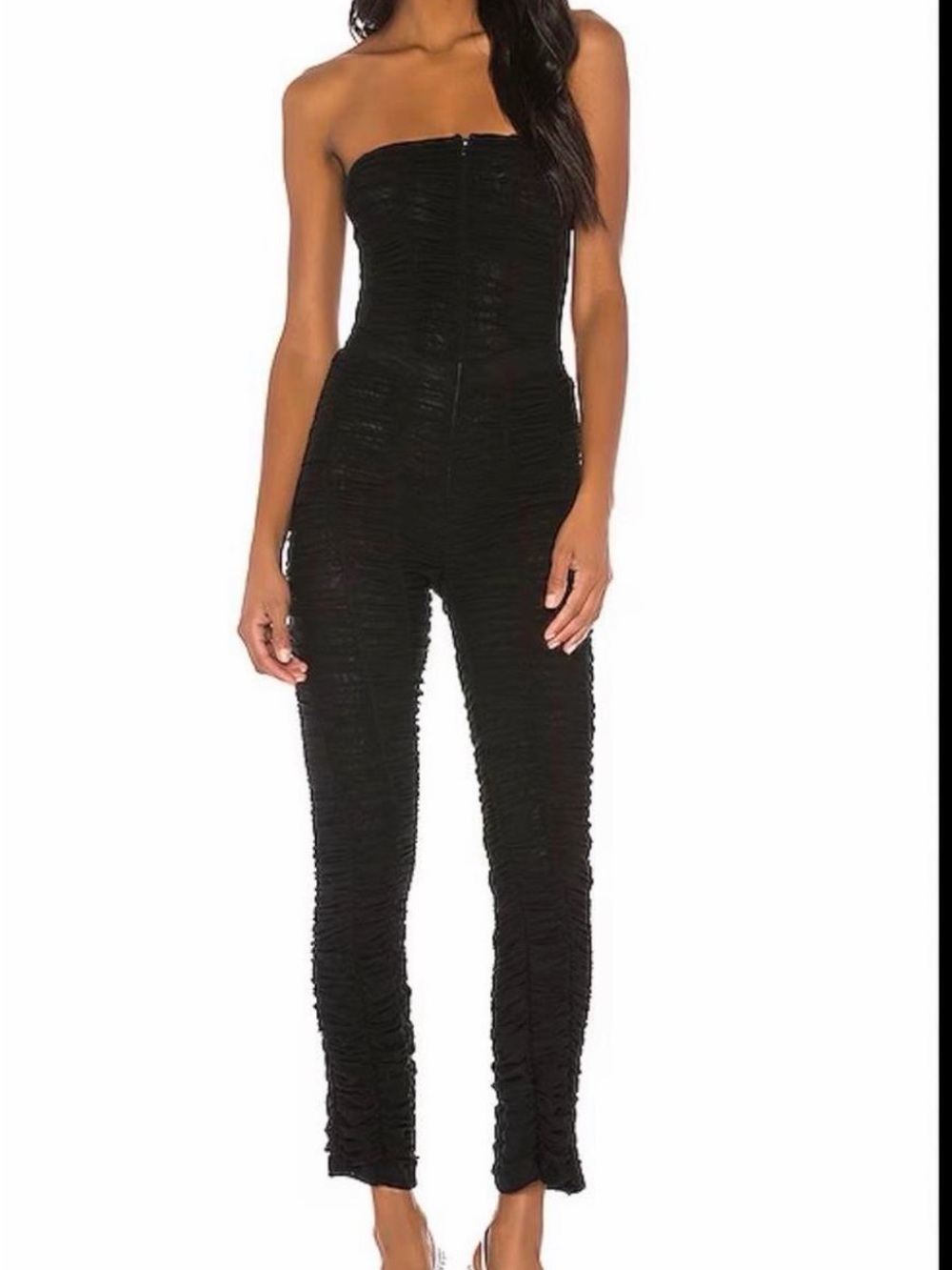 I.AM.GIA Ophelia Strapless Ruched Black Jumpsuit